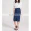 Latest fashion designer classic elegant blue jeans pencil skirt for lady