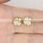 Temperament Fashion 18K Gold Plated Clover Earrings Findings Wholesale