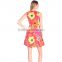2016 latest trendy women dress floral print pleating slim-line short prom dresses