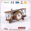 Orange rust design airplane shape round dial modern design clock