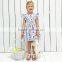 Latest design boutique child dress fashion flutter sleeves floral patterns latest ruffle dresses for kids girls