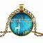 MiLu Deer Photo Glass Dome Cabochon Bronze Tone Pendant Necklace Christmas Gifts