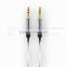 Flat dual color gold plated 3.5mm audio cable
