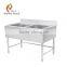 SUS304 Foshan Manufacture Stainless Steel Double Bowl Laundry Sink Cabinet With Bracket
