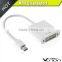 Gold Plated Mini DisplayPort (Thunderbolt Port Compatible) to DVI Male to Female Adapter in White