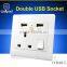 Best Selling Wallpad 110~250V Electric UK Socket With Switch Usb Wall Charger 1000ma USB Power Wall Light Socket With USB Port