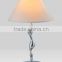 modern decorative hotel stainless steel floor lamp in white tapered shade