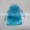 Top Style Blue Satin Cloth Bag With String