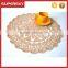 V-216 Vintage crochet beige big flower doily for table decor lace crochet mug mats