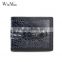 Male Business Genuine Leather Coin Purse 3D Crocodile Wallet for Men