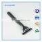 Plastic handle twin blade razor with display card for men and lady