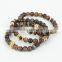 KJL-0009Hign Quality Brown Gem Bead Bracelets Natural Stone Skull Head Bracelet Elastic Rope Men Women Agate Hamsa Hand Bracelet