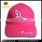 Hot pink color 3D embroidery cap