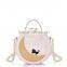 Cartoon Contrast Color Crossbody Bag Round Tote Bag with Jet Set Chain