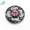 2016 New Replaceable Arrival Decorative Flower Alloy Crystal Snap Button Cover