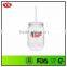 720 ml Plastic single wall wholesale mason jar with straw