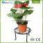 Best selling balcony floor standing black iron metal flower pot rack