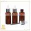 2015 new production hair oil essencial oil glass amber dropper bottle