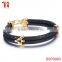 Aohua anchor bracelet jewelry, stingray leather gold plating for stainless steel and 6mm genuiine stingray leather cord