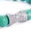 Vogue Jewelry Tibetan Silver Bracelet Turquoise Bead Chain Rhinestone Bangle