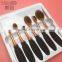 Newest Wholesale 6Pcs High Quality Rose Black Handle Foundation Toothbrush Oval Makeup Brush Set