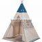 Children Teepee Play Tent With Windows and Play Mat-White airplane Pattern