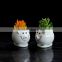 Lovely cartoon home decoration white ceramic succulents flower pot stand