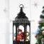 Battery Powered Black Plastic Lantern With LED Christmas Bauble Chain Light