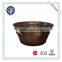 Antique brass round metal planter with handle