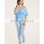 Women Off Shoulder Tops Flounce Top Blouses for Women Custom Made Clothing Cheap Wholesale Off The Shoulder Design Tops