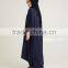 Middle East women clothing OEM islamic abaya elbow sleeve Zip front Navy Cape abaya