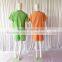 Orange/Green Solid Stripe Unisex Pajama Sets V-Neck Short Sleeve Sleepwear Summer/Autumn Couple Spa Shirt+Pants Pajama Sets
