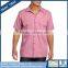 Custom Made Factory Wear Two Pocket Short Sleeve Mens Shirt With Button Closure