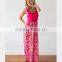 2017 Newest bright colour mommy and me patchwork long dress