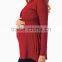 RED LONG SLEEVE MATERNITY/NURSING TOP