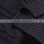 Boys' custom long sleeve crew neck plain black hand knit sweater for wholesale