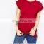 China wholesale cotton red plain ladies t-shirt summer 2017