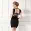 Latest Firm Stretch Bandage Fabric Bodycon Black Dresses For Women