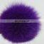 Wonderful full round real fox fur made dyed wholesale pom pom fur