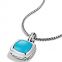 Sterling Silver Jewelry 14mm Albion Pendant with Turquoise(P-016)