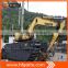 Amphibious excavator in pipeline construction