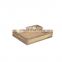 K&B wholesale custom decorative small rustic wooden ottoman serving tray with handle