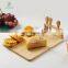 Bamboo Cheese Board and Knife Set - Charcuterie boards Bamboo Wood Cutting Platter and Cheese Serving Tray