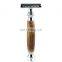 Men Barber Brass Bamboo Handle Wooden Safety Shaving Razor