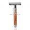 High Quality Barber Vintage Stainless Steel Men Shaving Razor Chrome Wooden Handle Double Edge Safety Razor