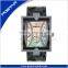 Jewelry Watch Black Strap with Square Diamond Dial Womens