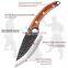 Forged Hammer Pattern Viking Stainless Steel Fillet Cleaver Butcher Knife set For Meat Chopping Black Handle with sheath