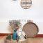 Round Seagrass Woven Serving Tray with Handles Ottoman Tray for Breakfast