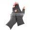 Fingerless Grey Heated Spandex Compression Pressure Therapy Arthritis Gloves For Relieve Pain