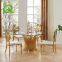 wholesale modern gold stainless steel with glass top crystals wedding dining table for banquet hotel